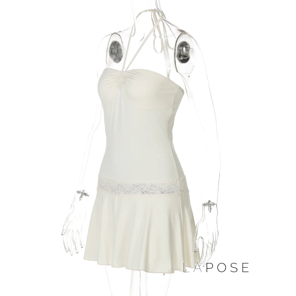 Mulan Lace Halter Mini Dress