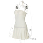 Mulan Lace Halter Mini Dress
