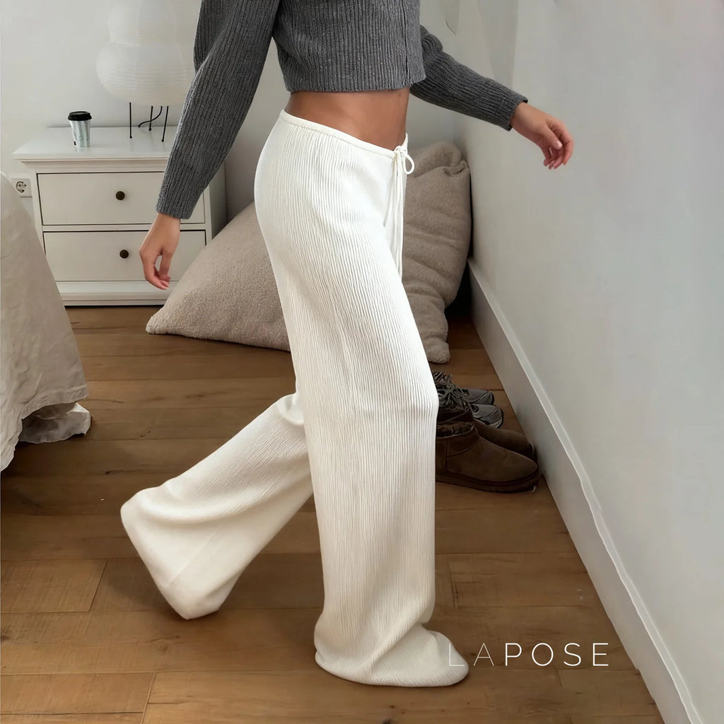 Mumtaz Ribbed Wide-Leg Knit Pants