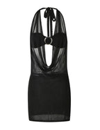 Nahomi Mesh Halter Mini Dress