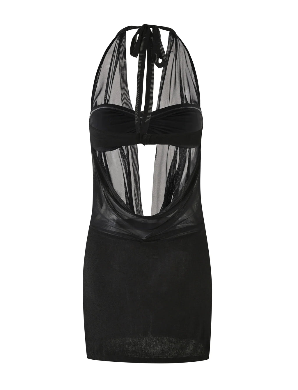 Nahomi Mesh Halter Mini Dress