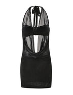 Nahomi Mesh Halter Mini Dress