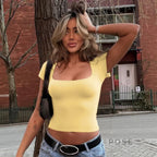 Nasra Flutter Sleeve Crop Top