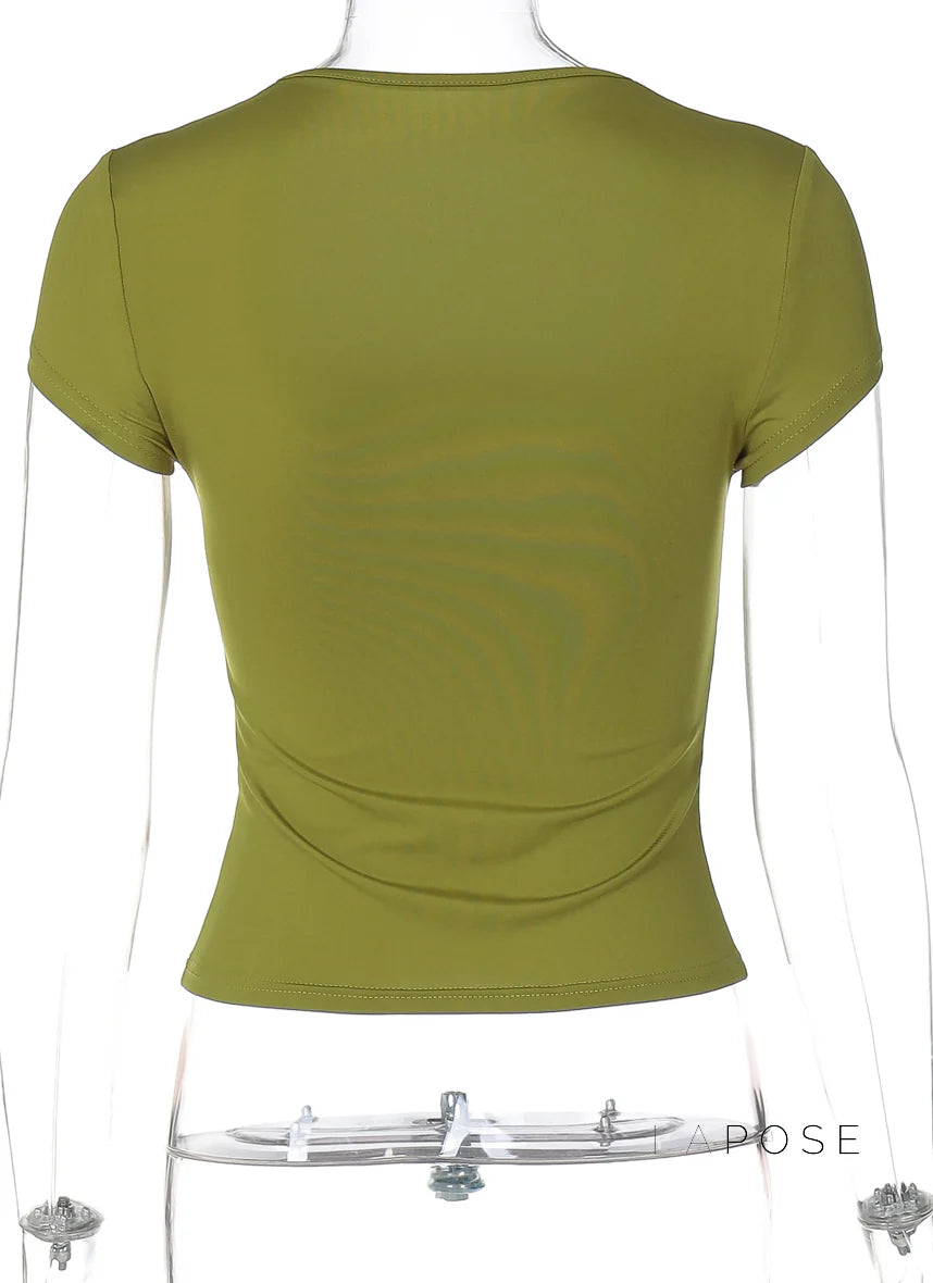 Nasra Flutter Sleeve Crop Top