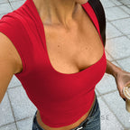 Nasra Flutter Sleeve Crop Top