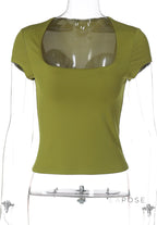 Nasra Flutter Sleeve Crop Top