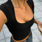 Nasra Flutter Sleeve Crop Top