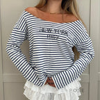 Natalyn Stripe Graphic Long Sleeve Top