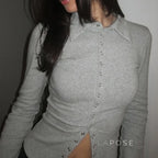 Nayelis Buttoned Polo Top