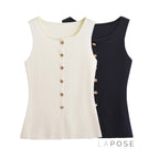 Neely Gold Button Knit Vest