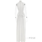 Nikole Mock Neck Ruched Maxi Dress
