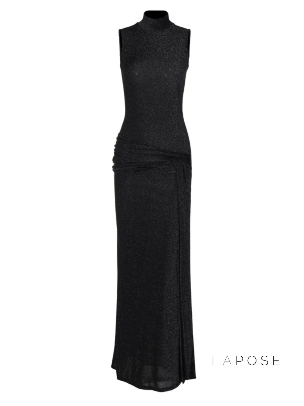 Niya Glitter High-Neck Maxi Dress
