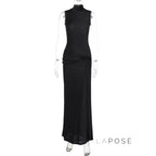 Niya Glitter High-Neck Maxi Dress