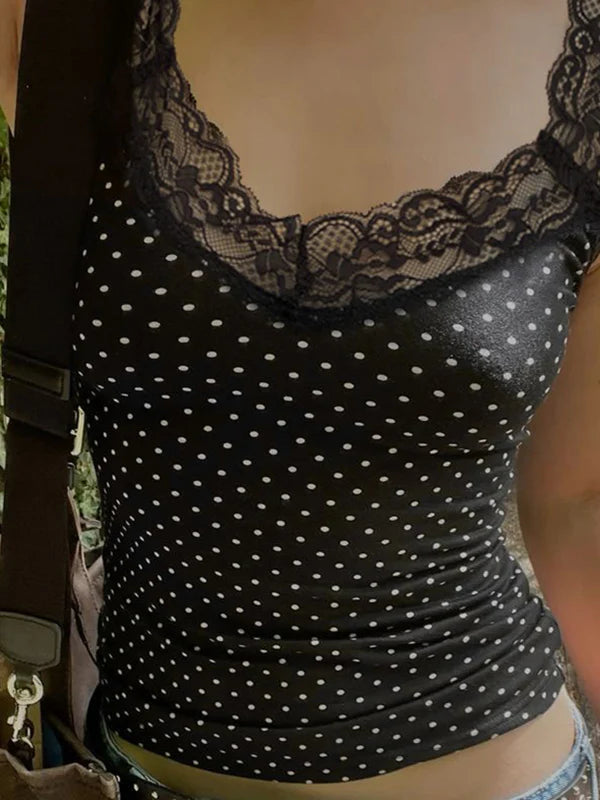 Niya Polka Dot Lace Camisole