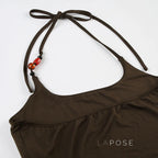 Novalee Beaded Halter Crop Top