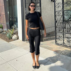 Novalynn Slit Hem Midi Pants