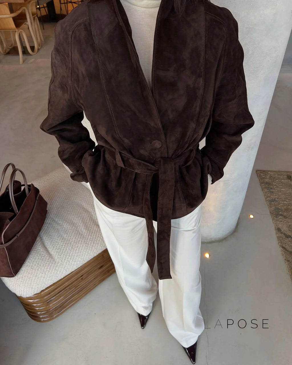 Novella Suede Belted Jacket