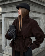 Novella Suede Belted Jacket