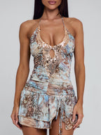 Paxtyn Sequin Halter Mini Dress