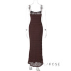 Philomena Lace Mesh Maxi Dress