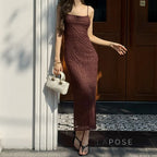 Philomena Lace Mesh Maxi Dress