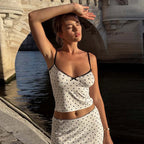 Polka Dot Bow Detail Skirt Set