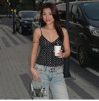 Polka Dot Lace Trim Camisole