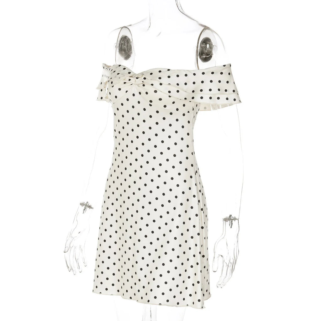 Polka Dot Off-Shoulder Mini Dress