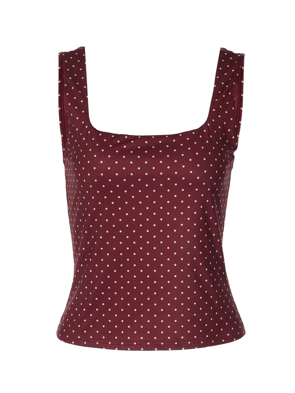 Polka Dot Square Neck Crop Top