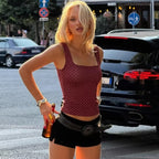 Polka Dot Square Neck Crop Top