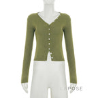 Quetzalli Button-Up Knit Top