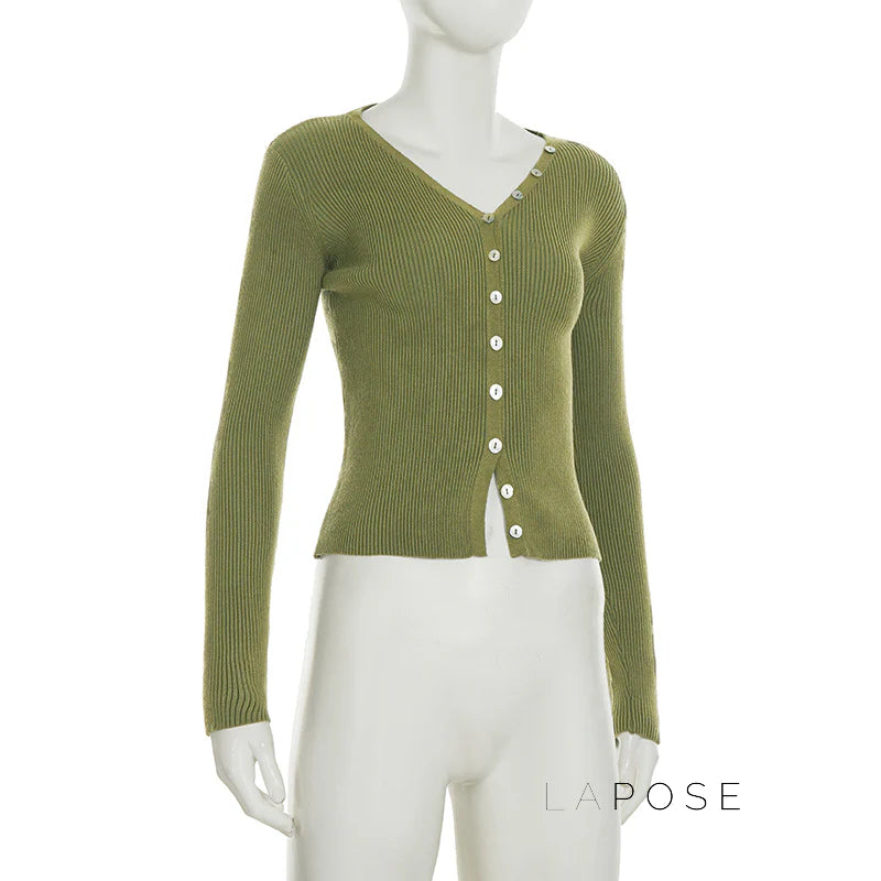 Quetzalli Button-Up Knit Top