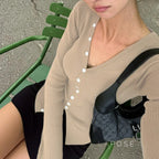 Quetzalli Button-Up Knit Top