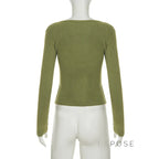 Quetzalli Button-Up Knit Top