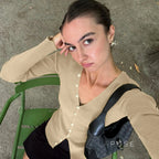 Quetzalli Button-Up Knit Top