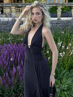 Raelee Halter Ruched Maxi Dress