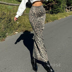 Raelee Leopard Print Maxi Skirt