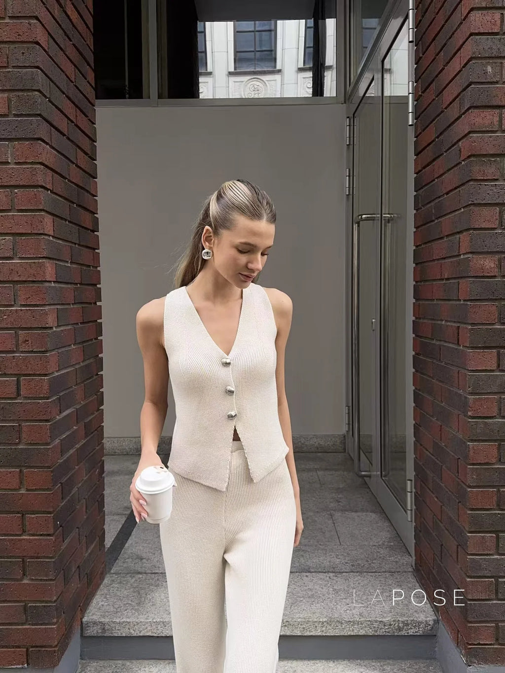 Raylee Knit V-Neck Pant Set