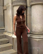 Raylee Knit V-Neck Pant Set