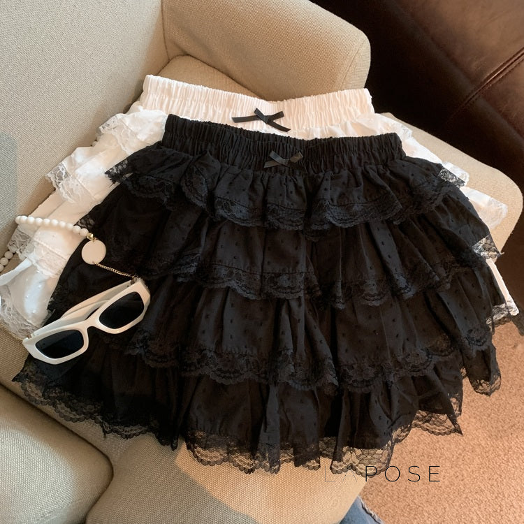 Reagen Tiered Bow Mini Skirt