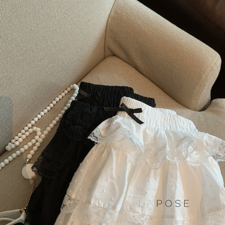 Reagen Tiered Bow Mini Skirt
