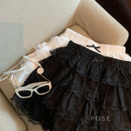 Reagen Tiered Bow Mini Skirt
