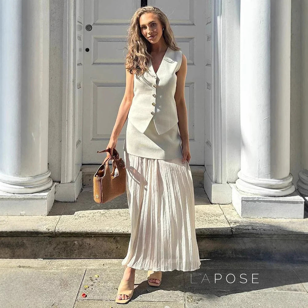 Renee Button Midi Skirt Set