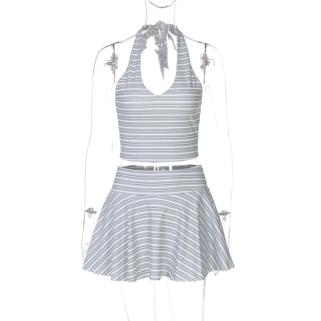 Rheya Striped Knit Mini Skirt Set