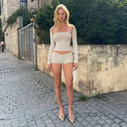 Rielle Ribbed Lace Short Set