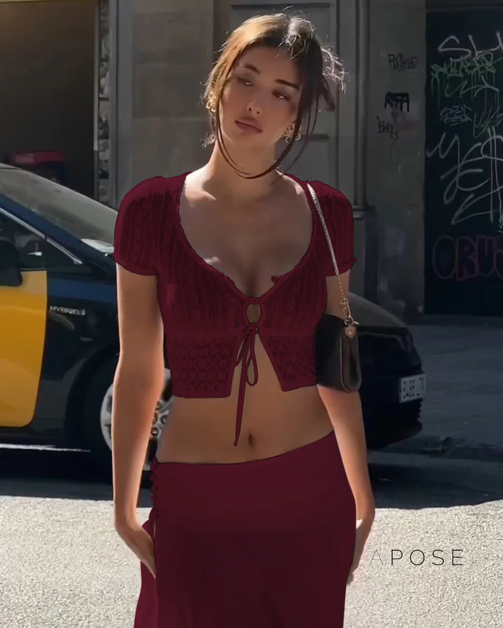 Rylann Lace Button Crop Top