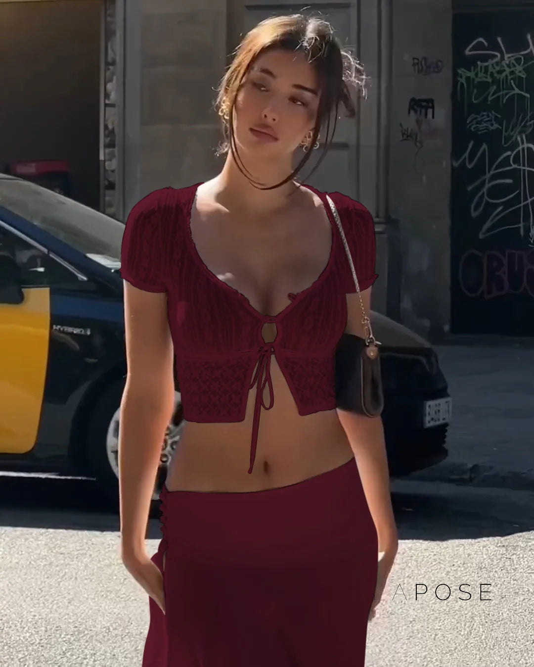 Rylann Lace Button Crop Top