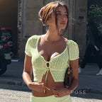 Rylann Lace Button Crop Top