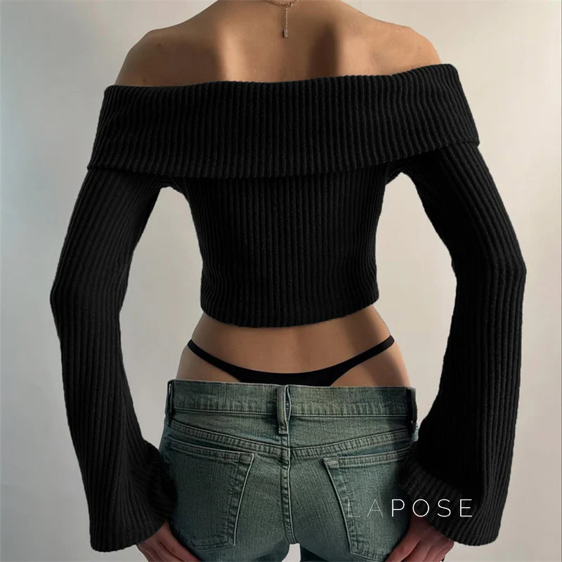 Samaria Ribbed Off Shoulder Top