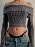 Samaria Ribbed Off Shoulder Top